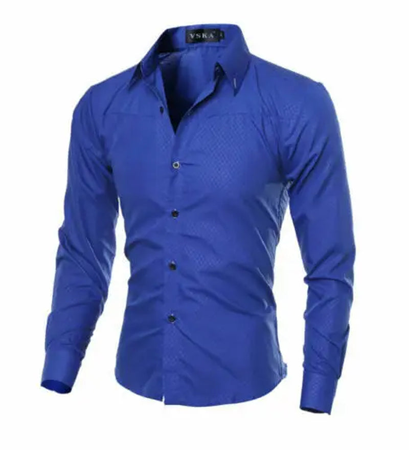 Men's Luxury Casual Formal Shirt Long Sleeve Sim Fit