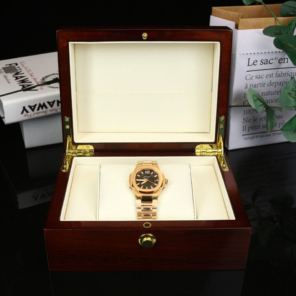 Wooden Single Watch Box Luxury Watch Display Case 