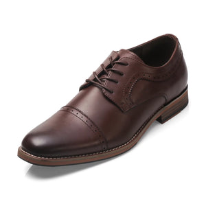 Mens Brown Dress Shoes Wingtip Lace up 