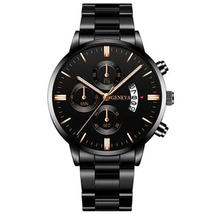 "Stylish Stainless Steel Calendar Quartz Men's Watch"