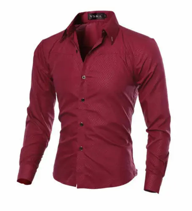 Men's Luxury Casual Formal Shirt Long Sleeve Sim Fit