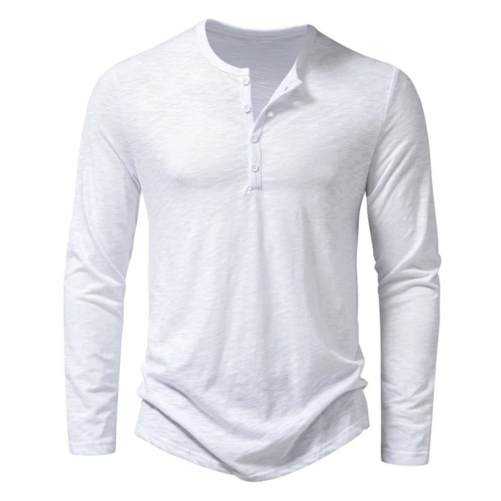 Men's Cotton Button Henley Neck Shirt