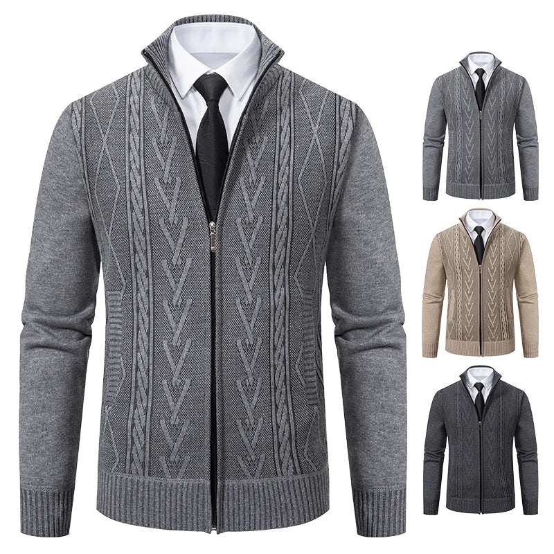 2023 New cashmere men's knitted sweater coat