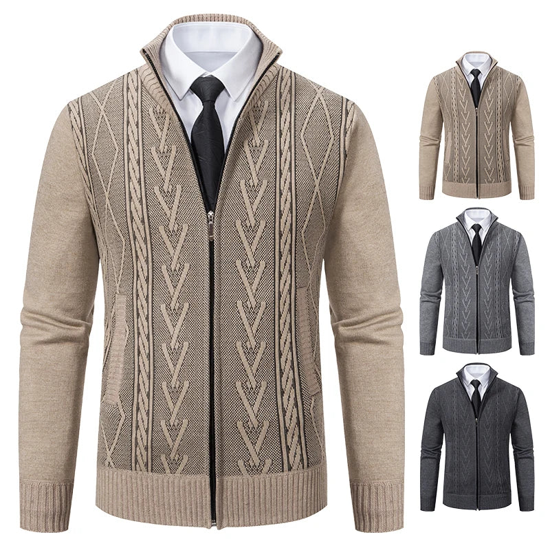 2023 New cashmere men's knitted sweater coat