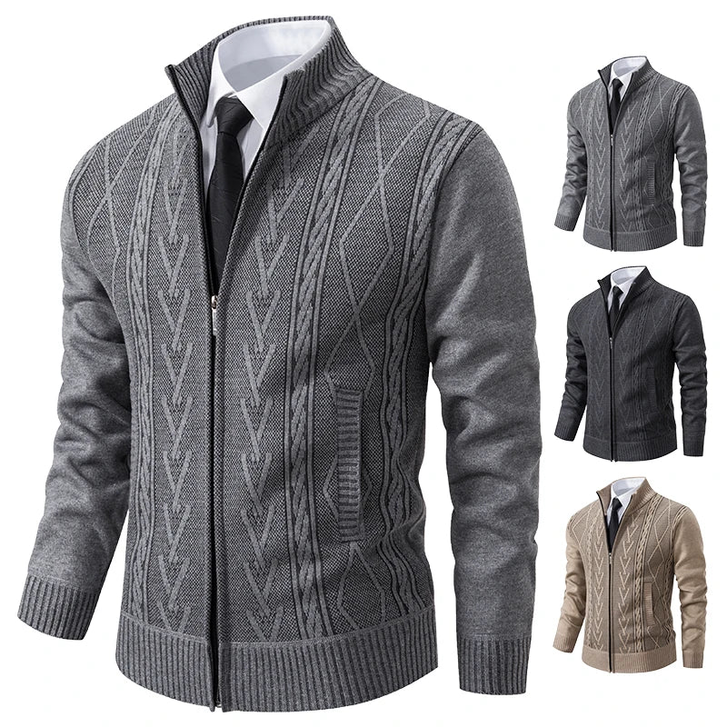 2023 New cashmere men's knitted sweater coat