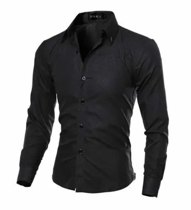 Men's Luxury Casual Formal Shirt Long Sleeve Sim Fit