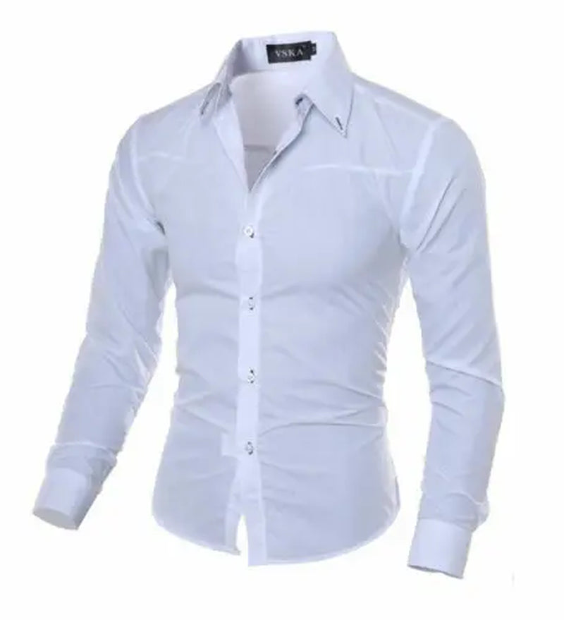 Men's Luxury Casual Formal Shirt Long Sleeve Sim Fit