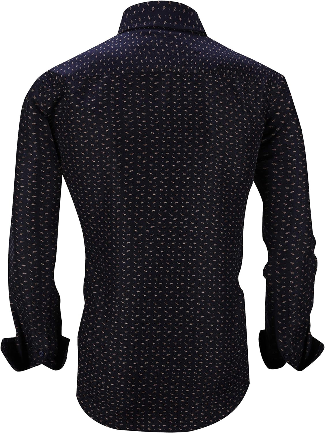 Mens Printed Dress Shirts Easy Care Regular Fit Long Sleeve Casual Button down Shirt for Men