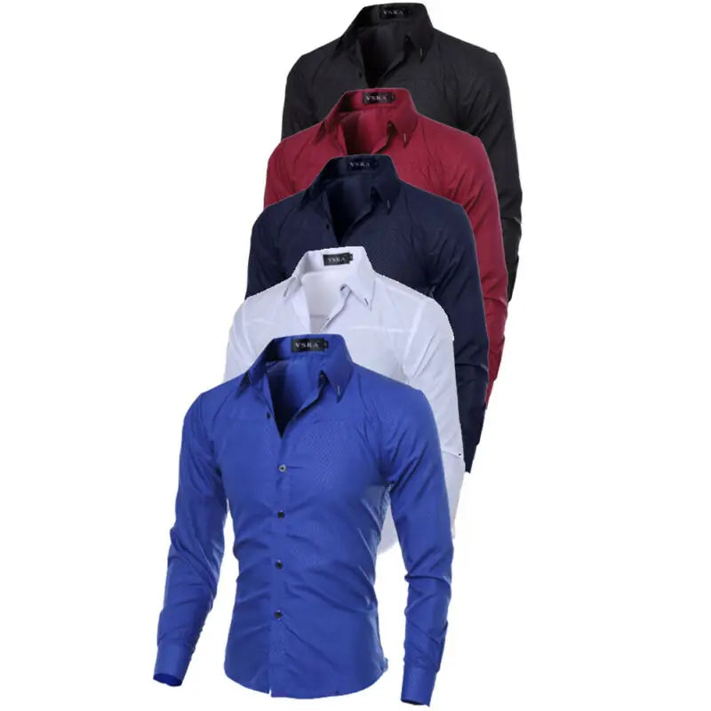 Men's Luxury Casual Formal Shirt Long Sleeve Sim Fit